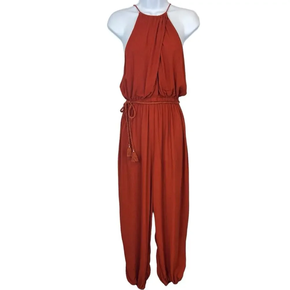 Anthropology Elevenses Burnt Orange North Beach Jumpsuit NWT - Picture 8 of 16